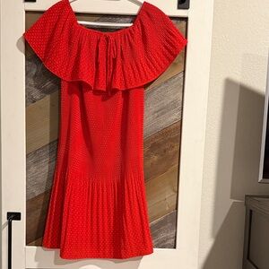 Red Off-Shoulder Mini Dress